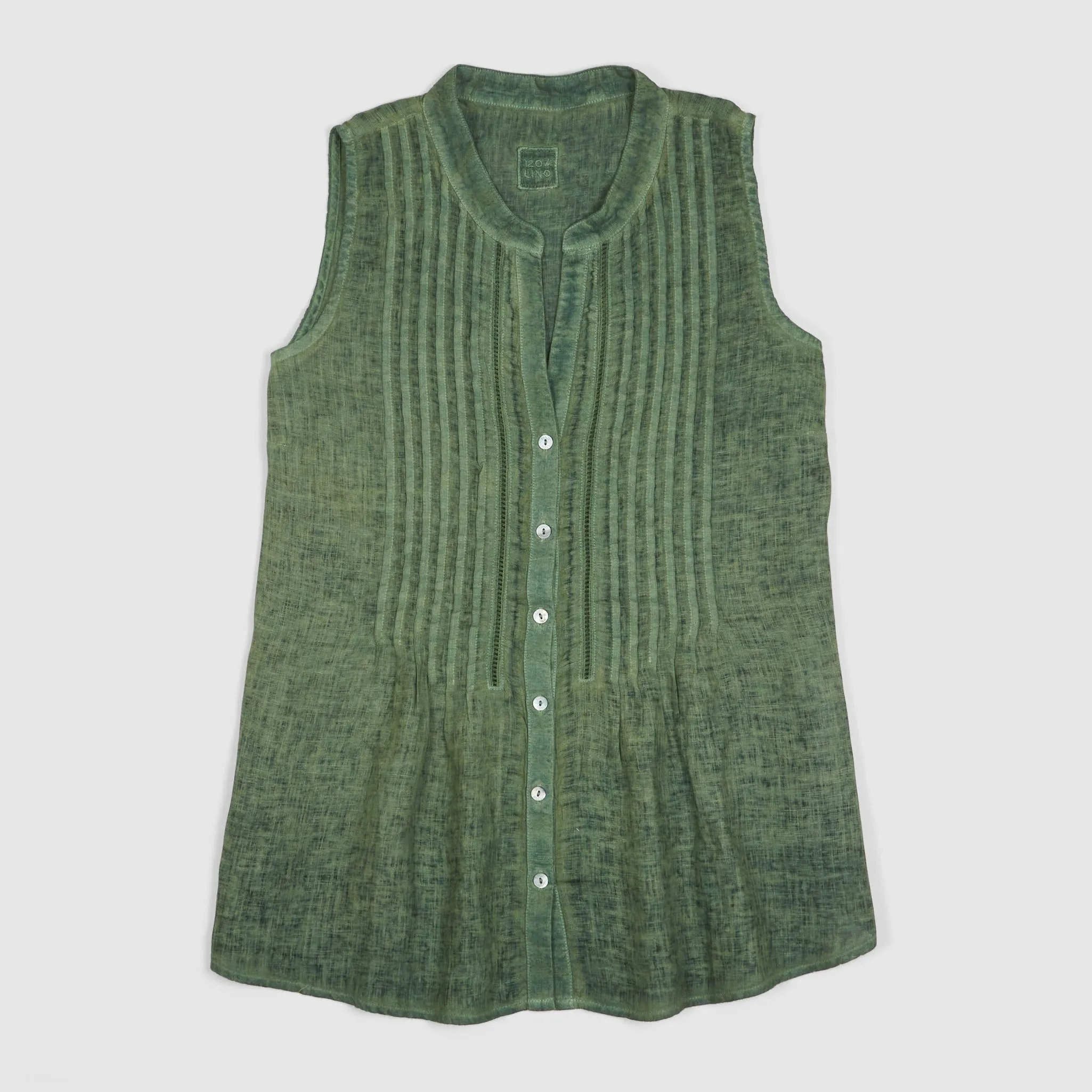 120% Lino Ladies No Sleeves Linen Blouse