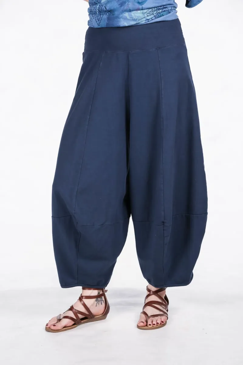 3273- Roll over Waist Four Square-Indigo-U