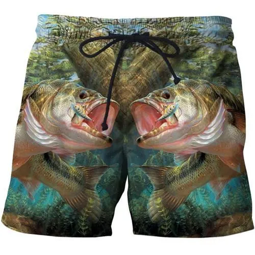 3D Fishing Shorts Double Trouble