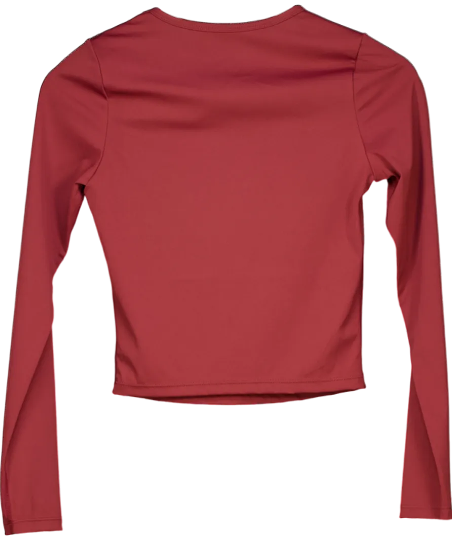 4th & Reckless Red Branded Anni Long Sleeve Active Top UK S