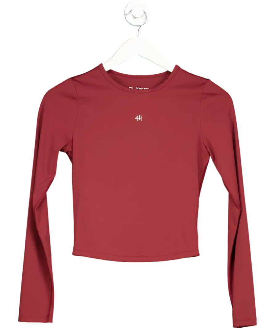 4th & Reckless Red Branded Anni Long Sleeve Active Top UK S