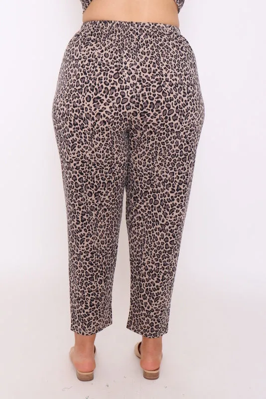 7853 Brown leopard prints pants