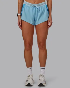 Accelerate Run Short 3" - Sky Blue Colourblock