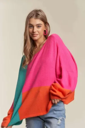 ADORA Loose Fit Colorblock Sweater