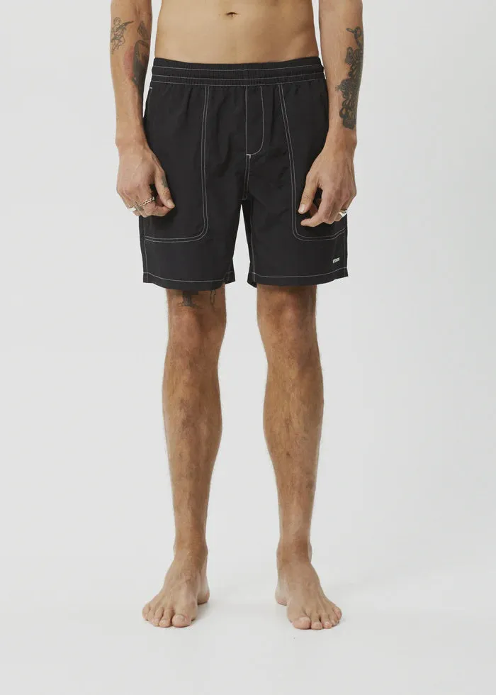 Afends Baywatch Recycled Swim Short 18" BLACK