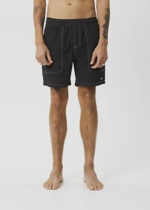 Afends Baywatch Recycled Swim Short 18" BLACK