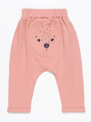 Artie - Princess Bear - Baby Girl Pink Interlock Cotton Bottoms with Bear Bum!