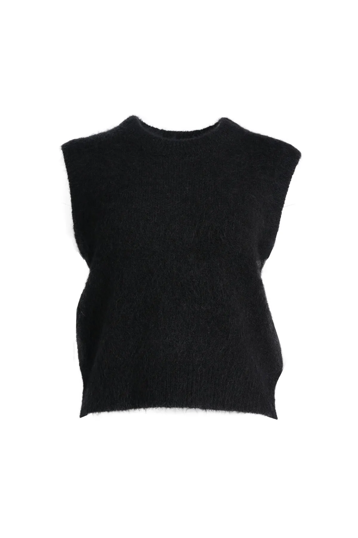 Aspen Knit Vest Black in Alpaca