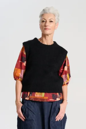 Aspen Knit Vest Black in Alpaca