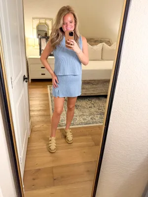Baby Blue Tank Skort Set