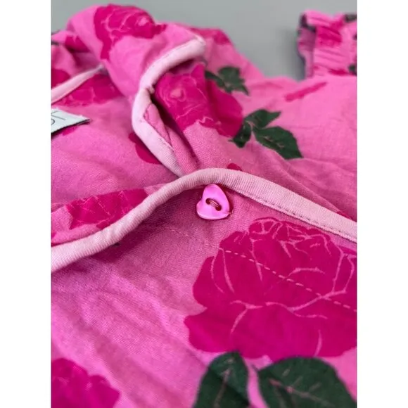Beach‎ Riot women's medium pink rose shorts pajama set valentines loungewear