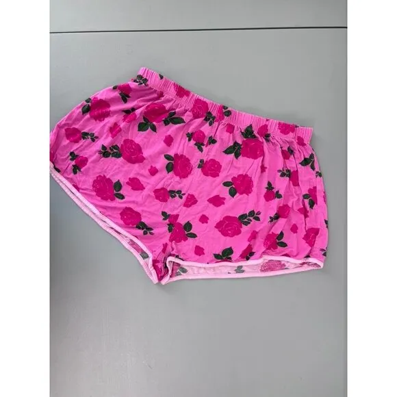 Beach‎ Riot women's medium pink rose shorts pajama set valentines loungewear
