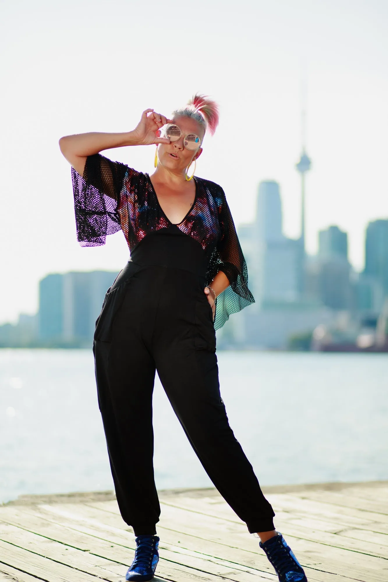Bingo Bango Galaxy Romper-Black