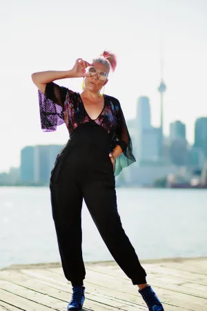 Bingo Bango Galaxy Romper-Black