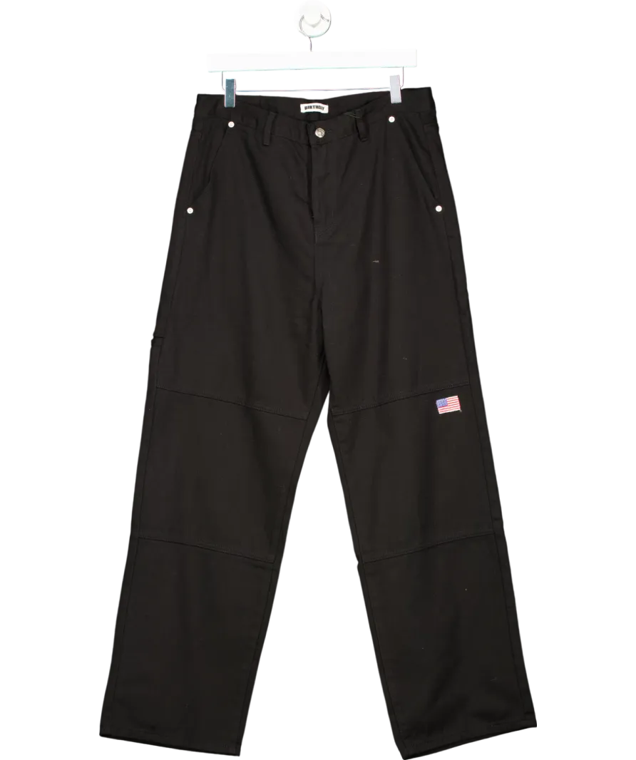Birthday Black Usa Flag Loose Fit Jeans UK L