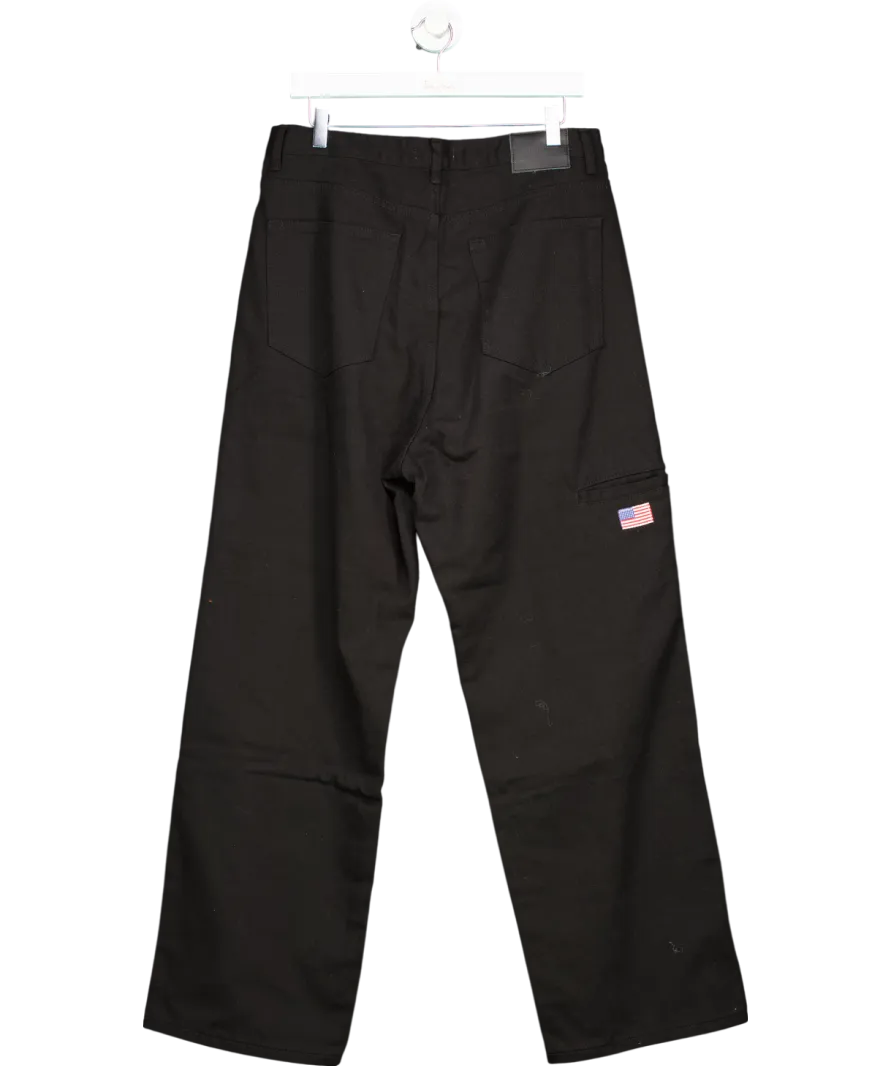 Birthday Black Usa Flag Loose Fit Jeans UK L
