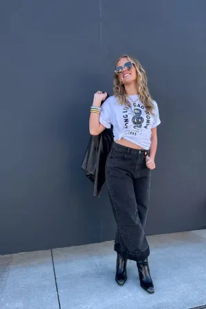 BLACK BARREL JEANS