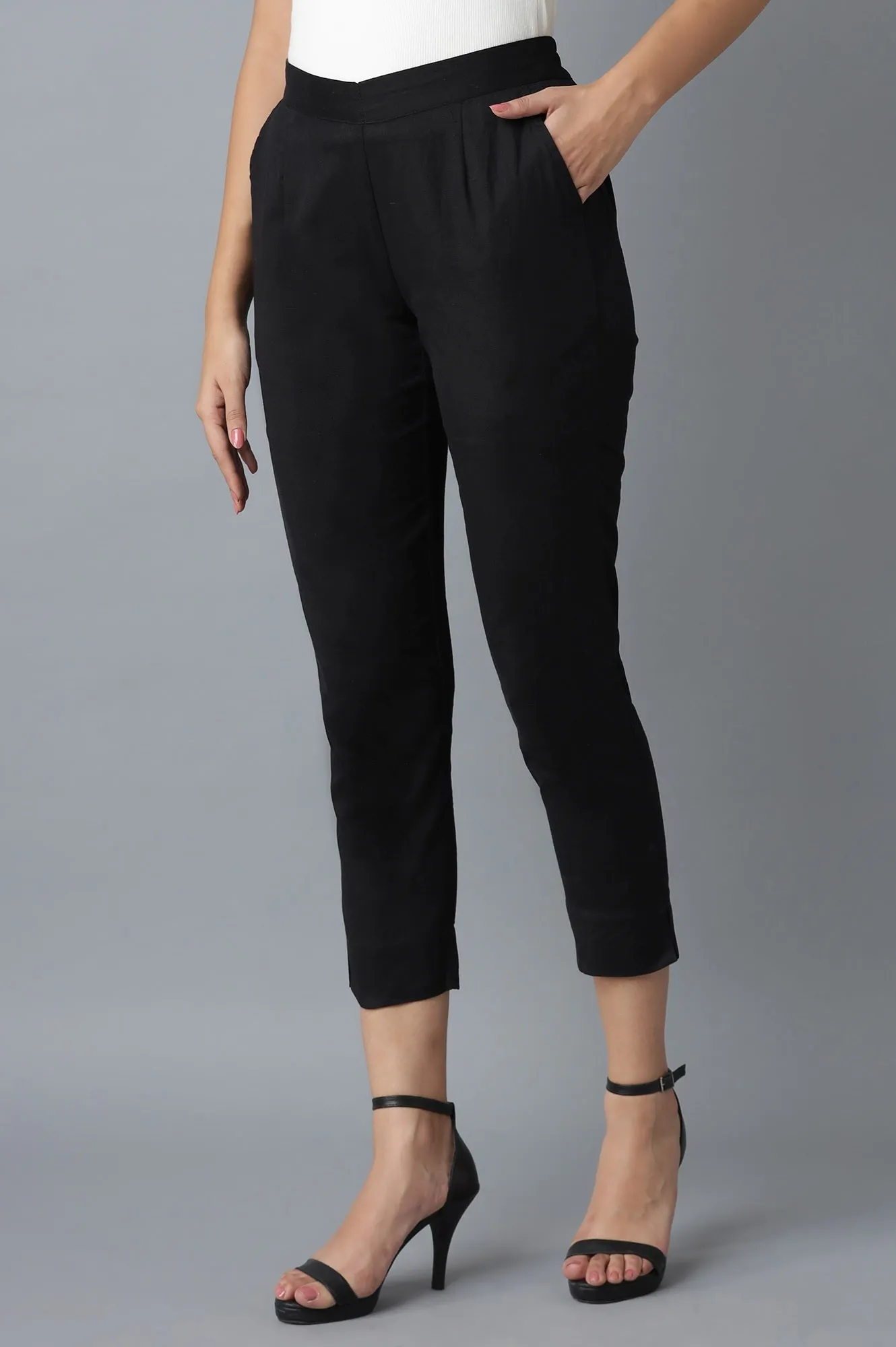 Black Cotton Trouser