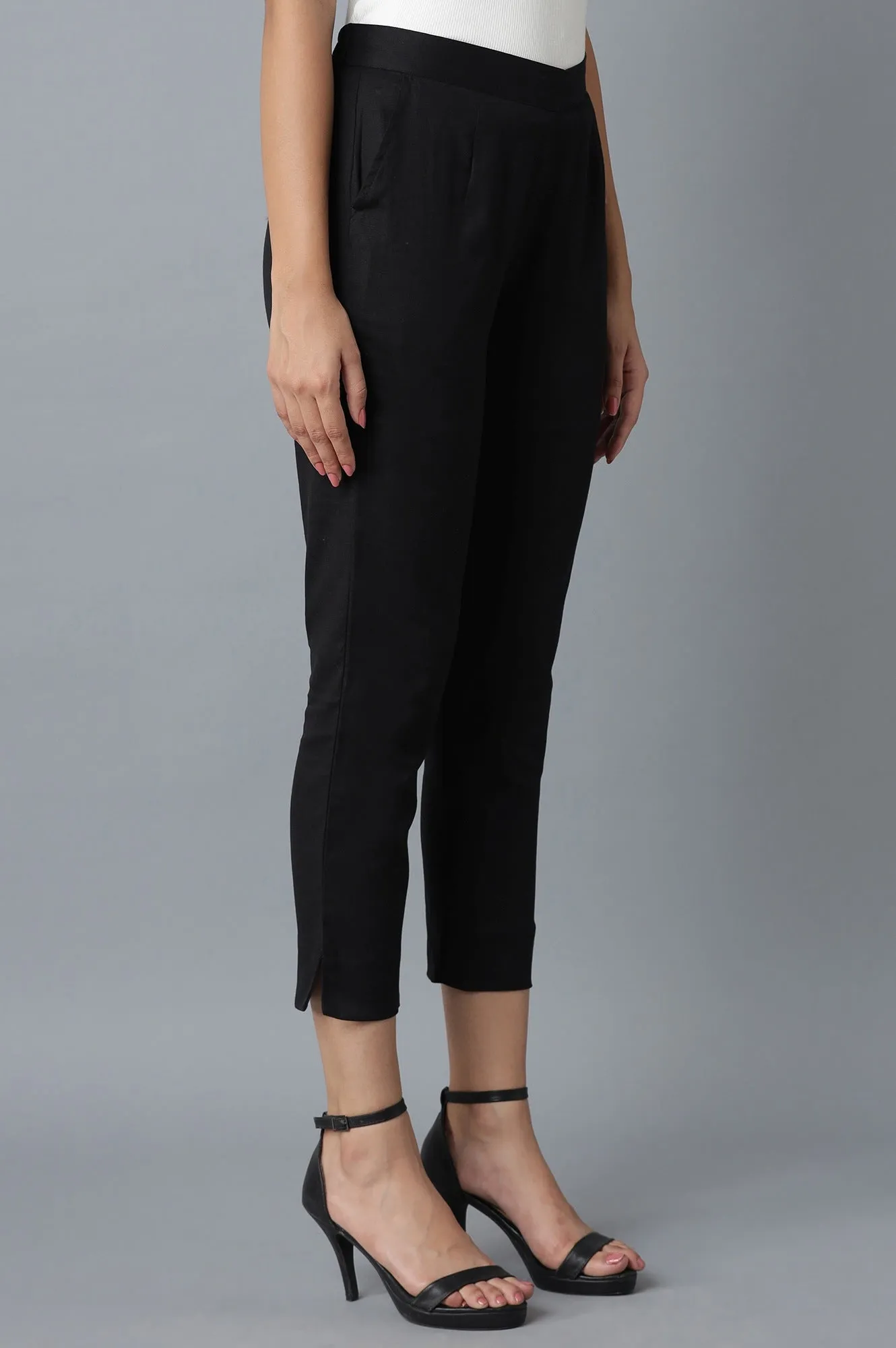 Black Cotton Trouser