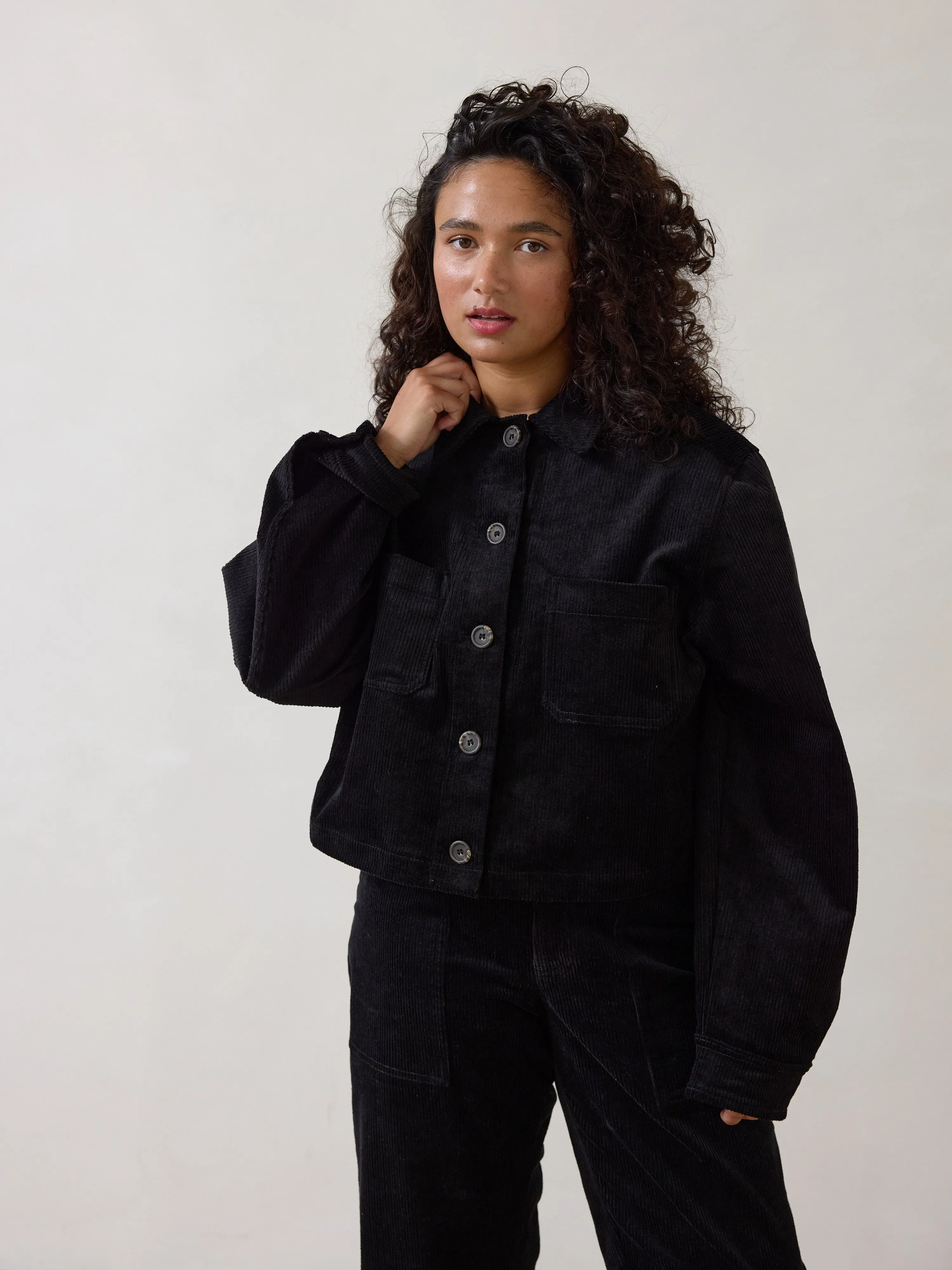 BLACK RONNIE CROP JACKET