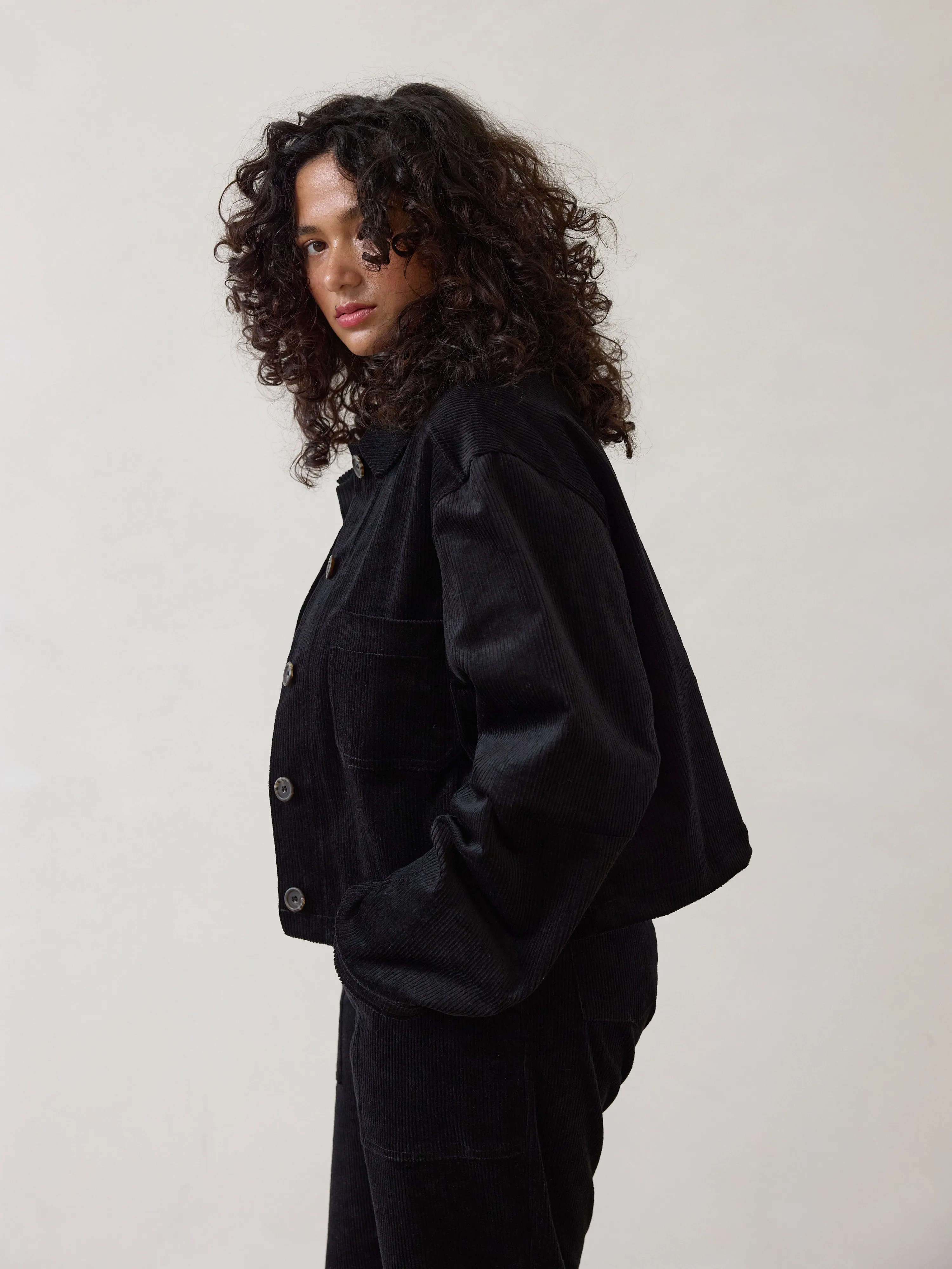 BLACK RONNIE CROP JACKET