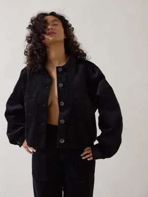 BLACK RONNIE CROP JACKET