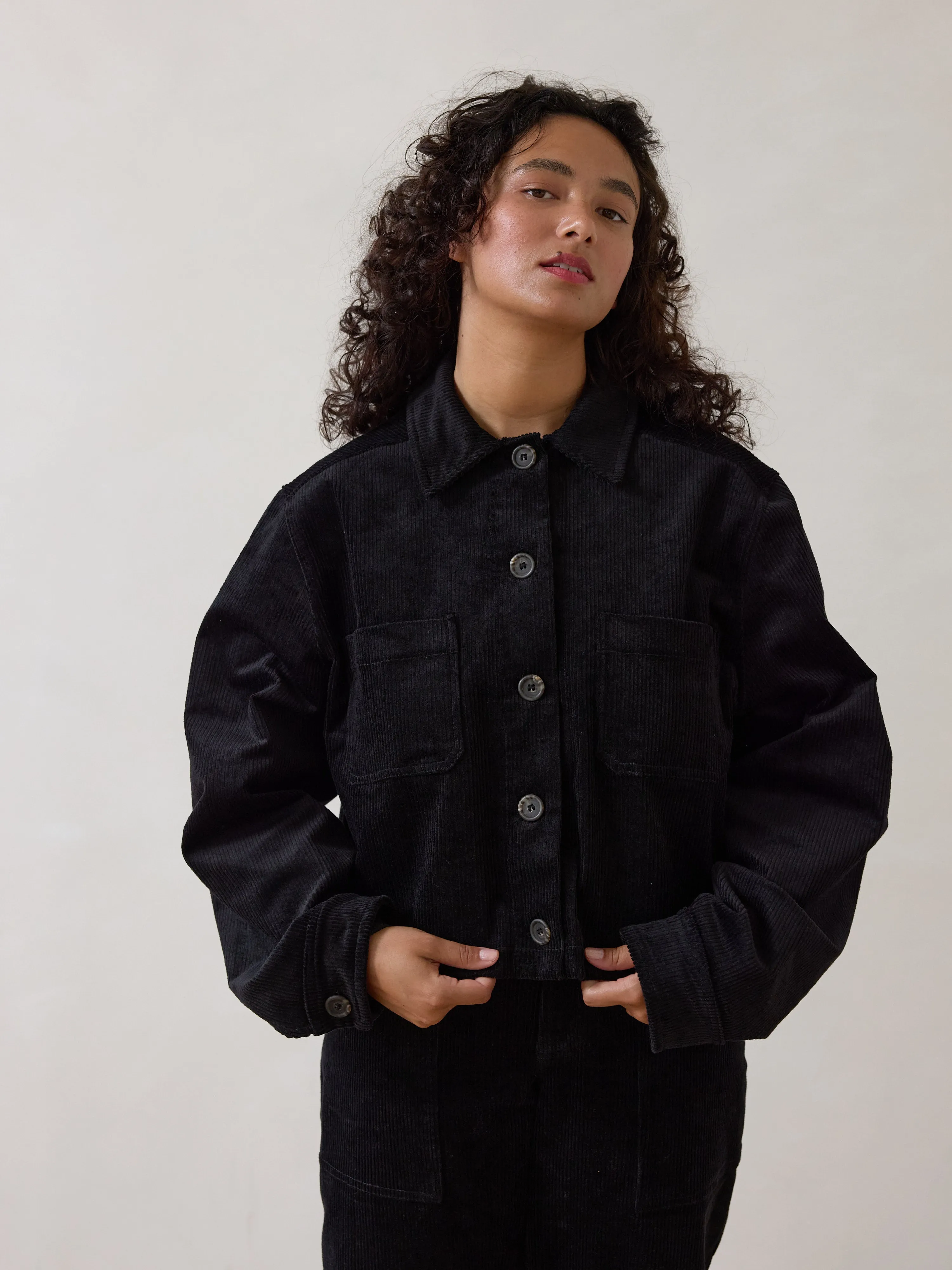 BLACK RONNIE CROP JACKET