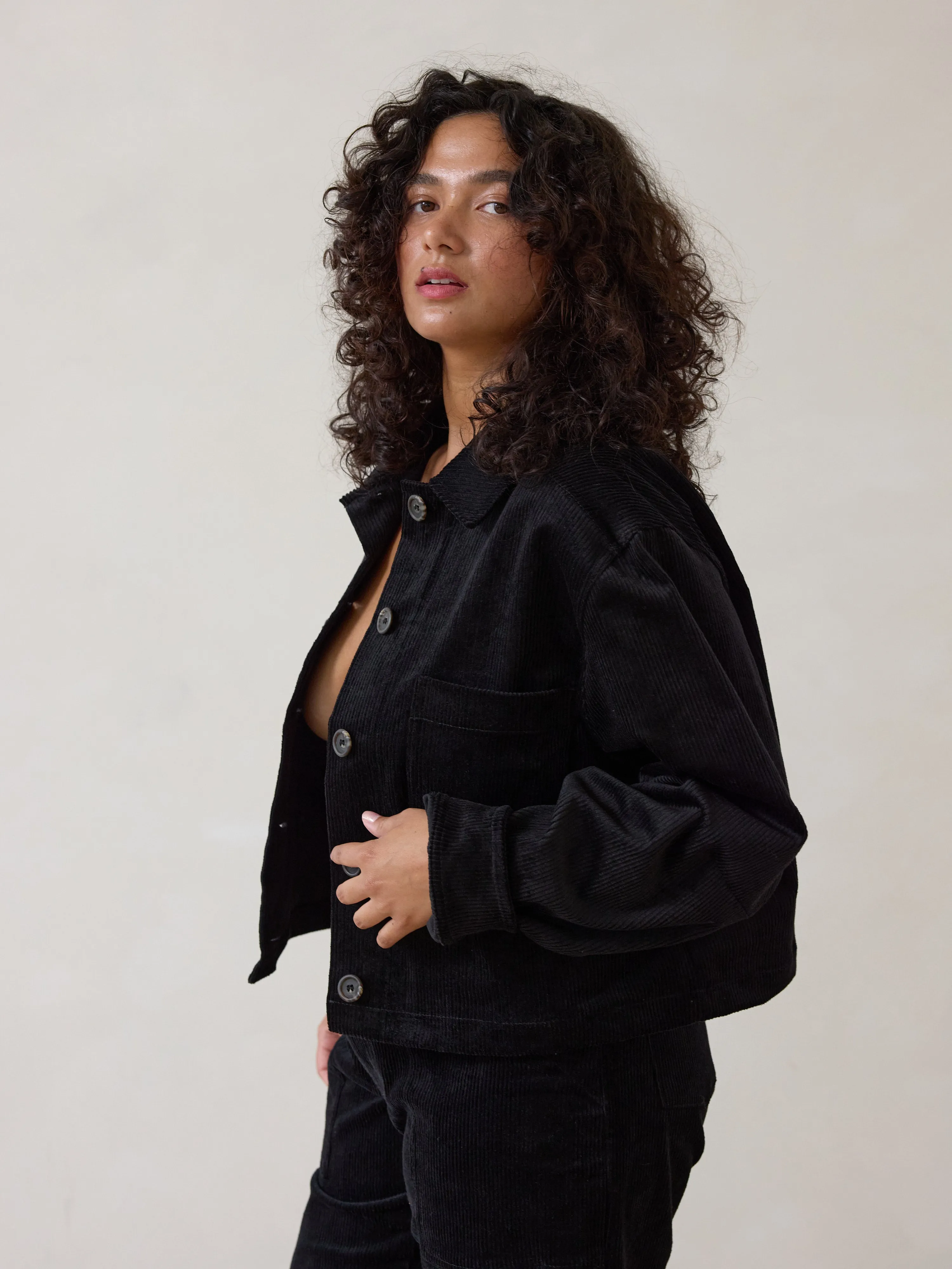 BLACK RONNIE CROP JACKET