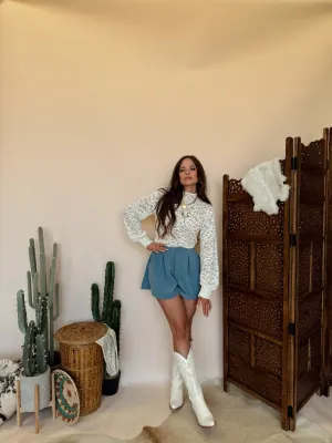 Blue Corduroy Shorts