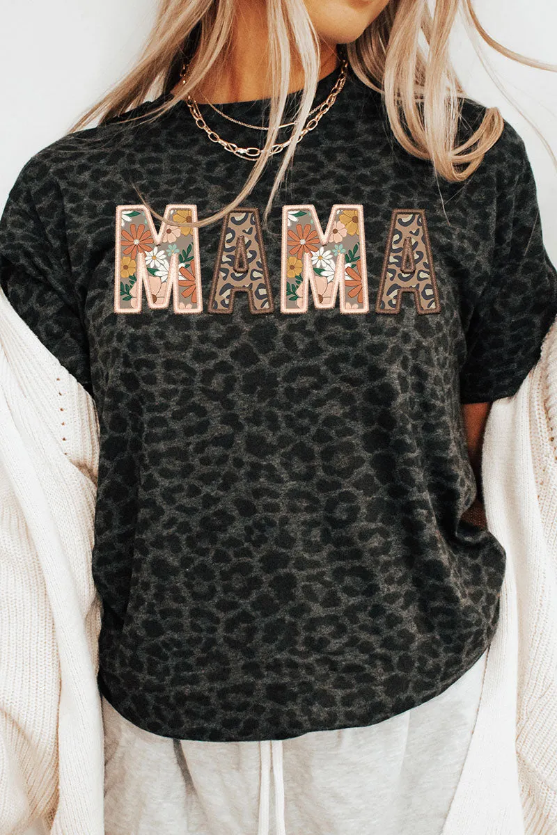 Boho Mama Faux Embroidery Transfer Fine Jersey Tee