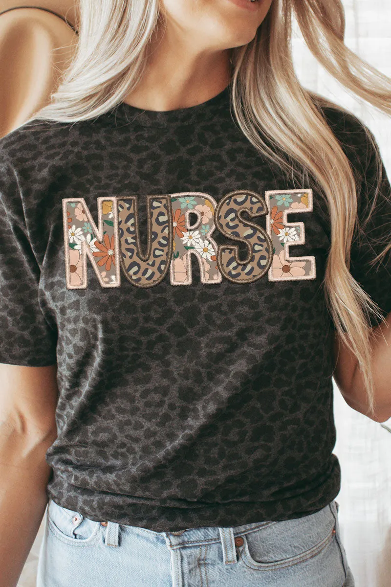 Boho Nurse Faux Embroidery Transfer Fine Jersey Tee