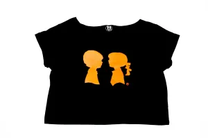 Boy Meets Girl® Glitter 'N' Grit Fluorescent Logo Crop Tee