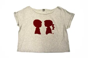 Boy Meets Girl® Glitter 'N' Grit Velvet Logo Crop Tee