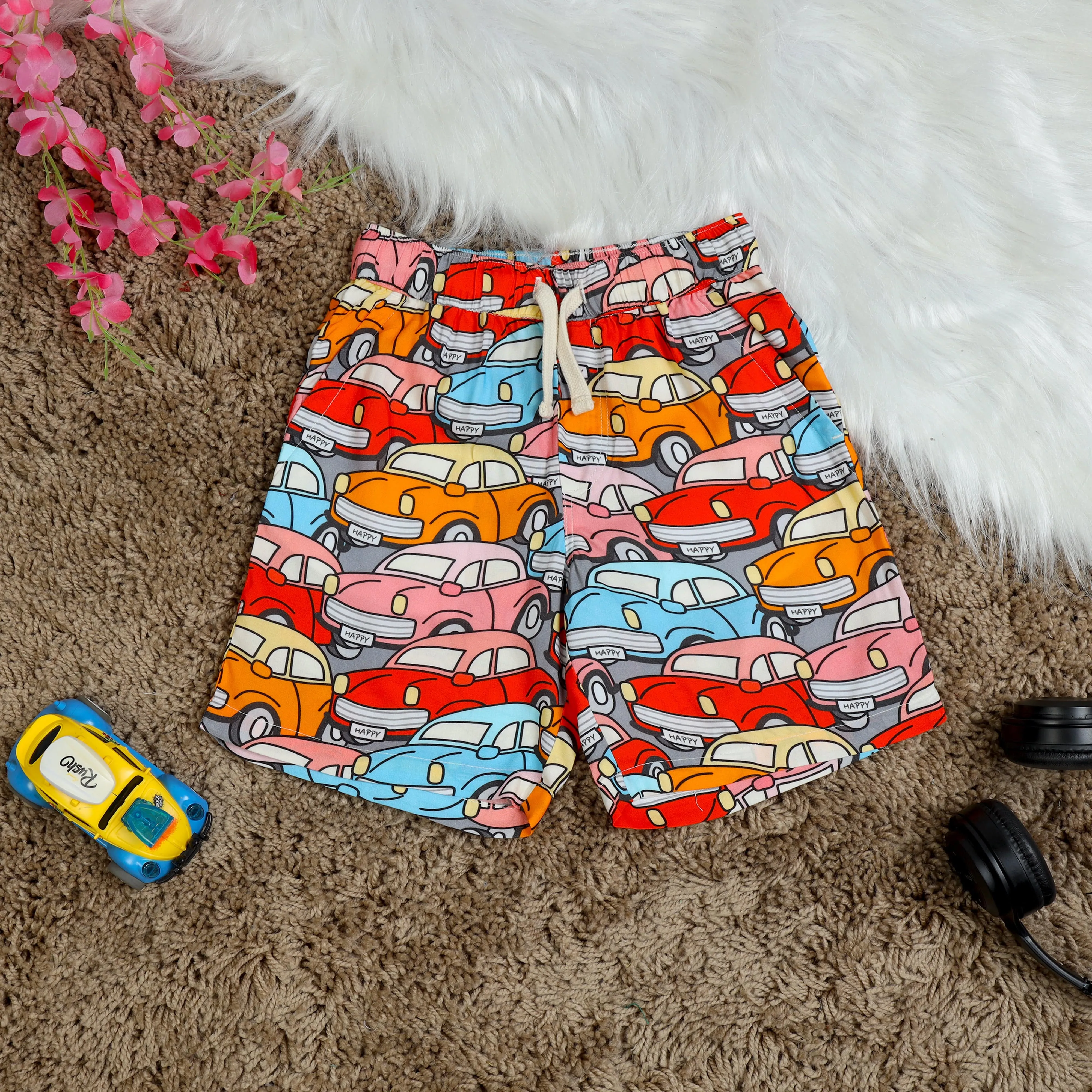 Boys Car Printed Short Multi Colour