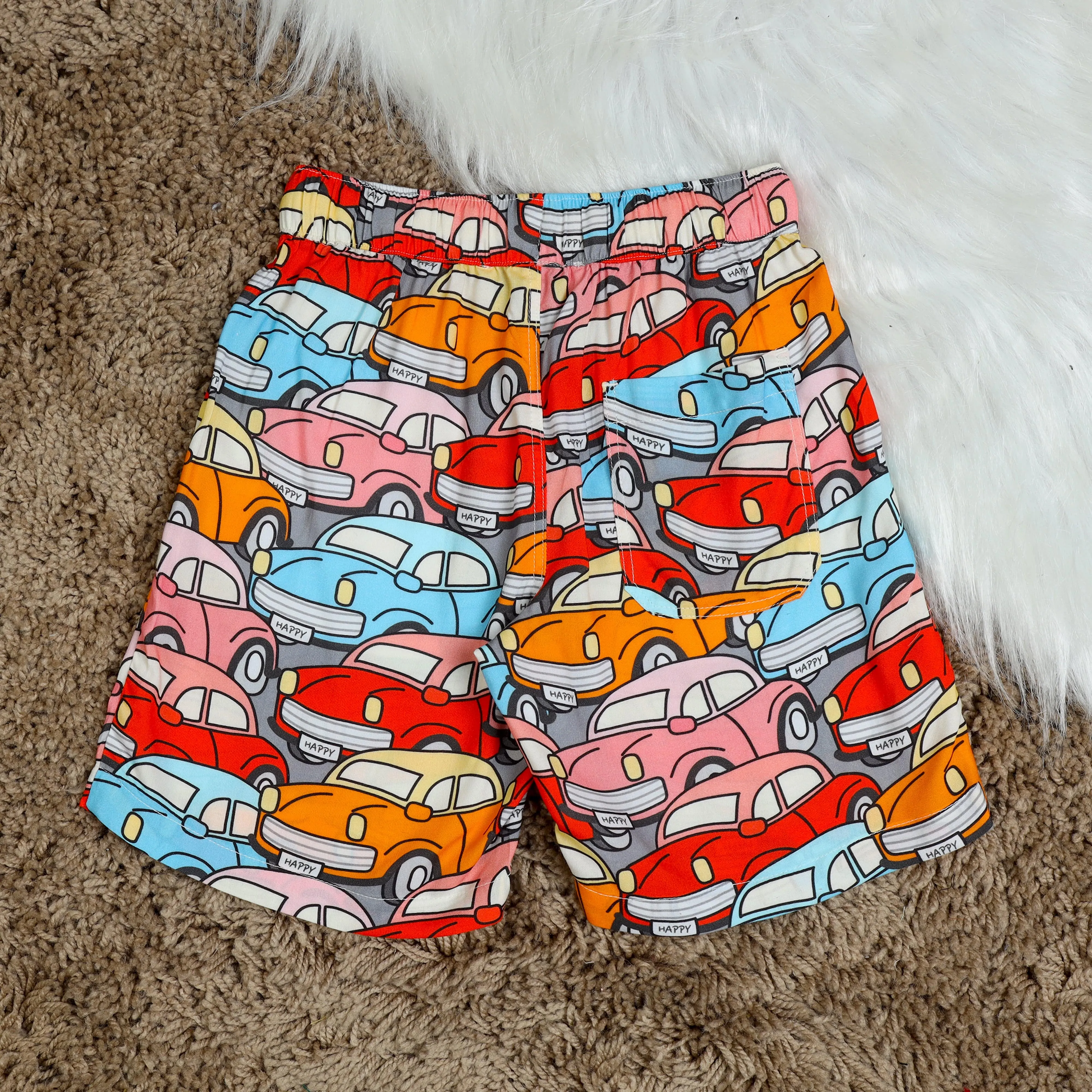 Boys Car Printed Short Multi Colour