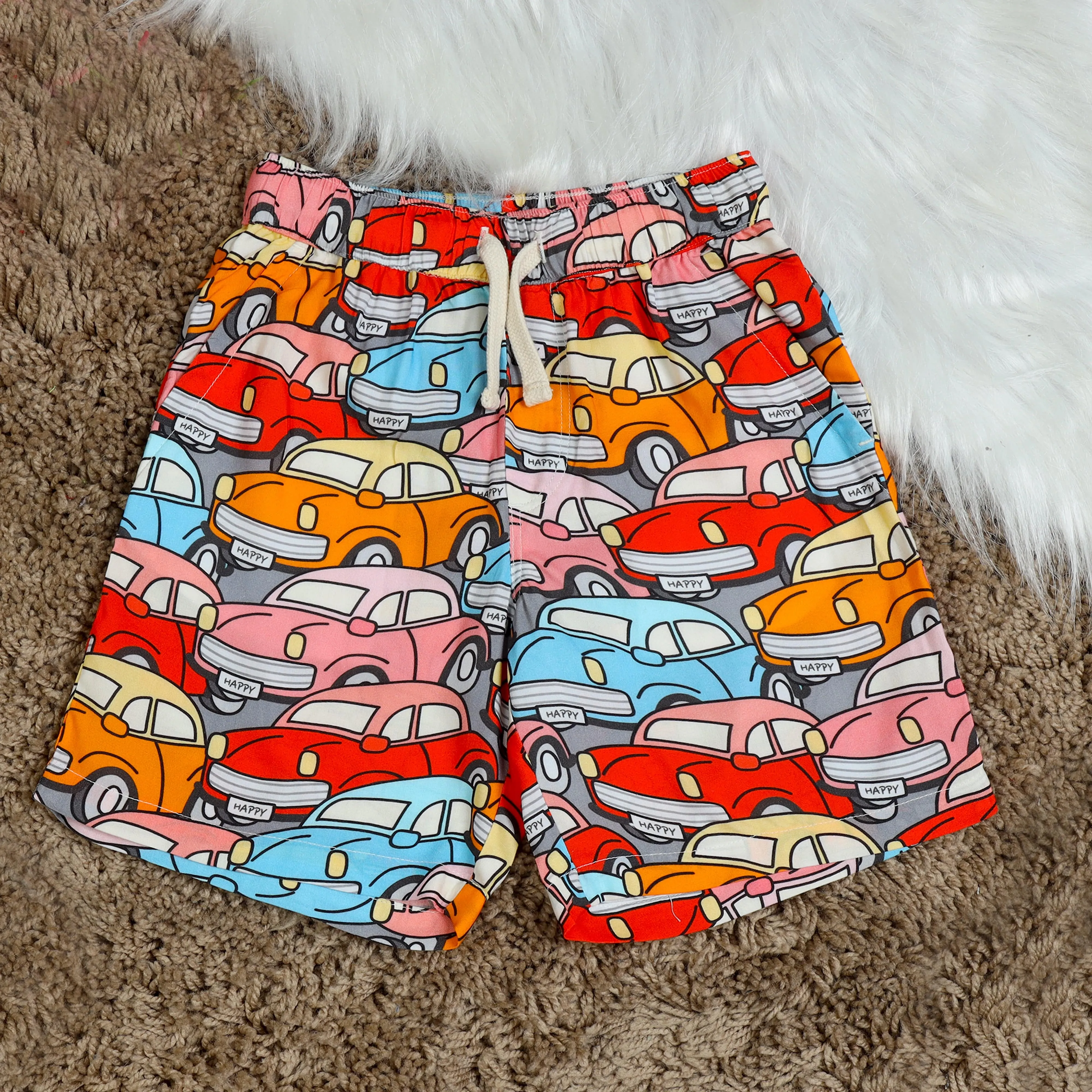 Boys Car Printed Short Multi Colour