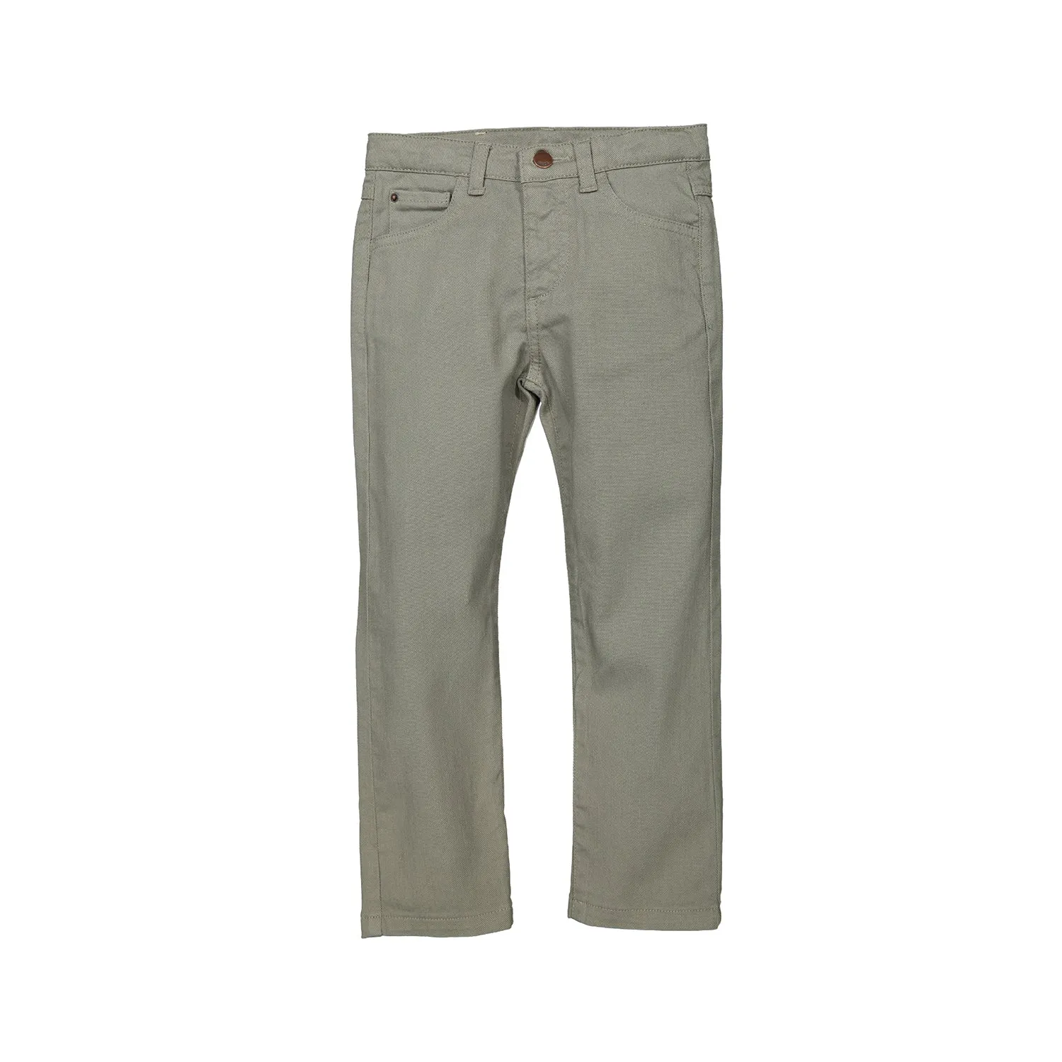 Boys Light Grey Cotton Trousers