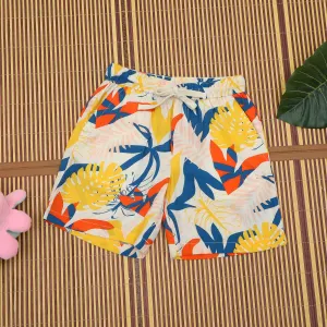 Boys Tree Print Short Blue Yellow