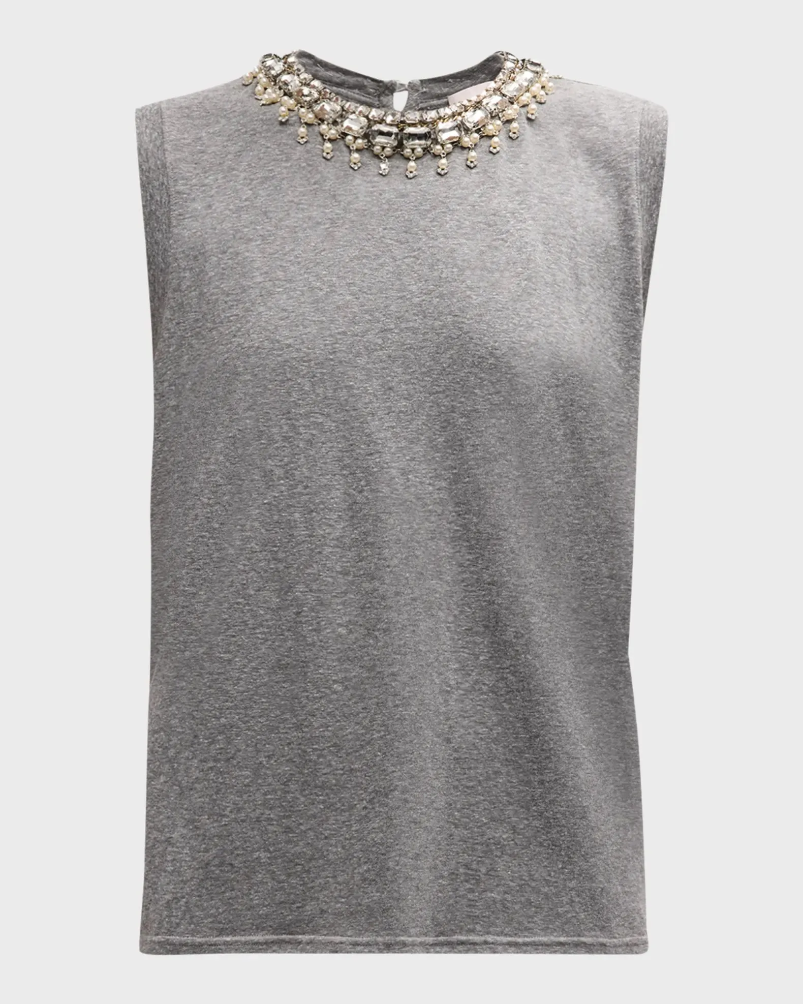 Brielle Embellished Top - Heather Grey