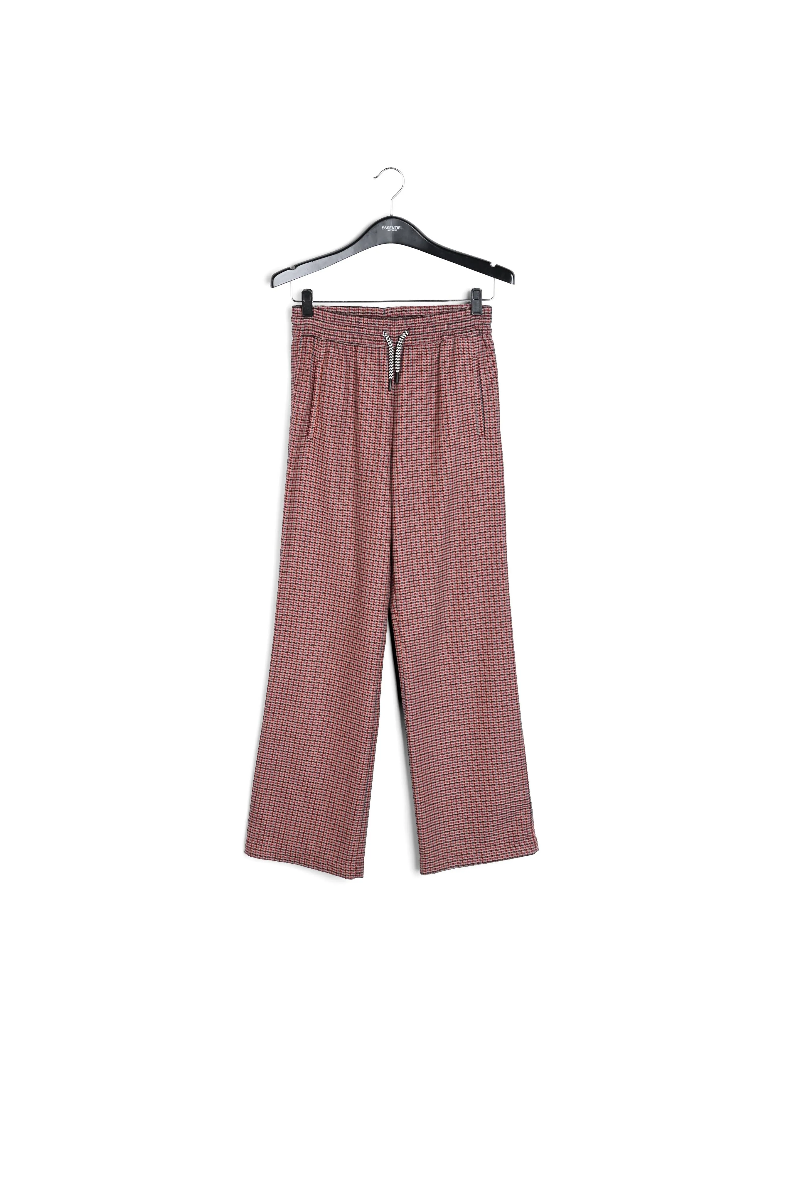 Brown houndstooth motif pants