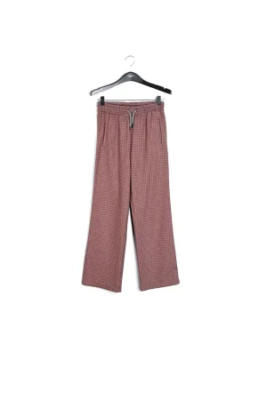 Brown houndstooth motif pants