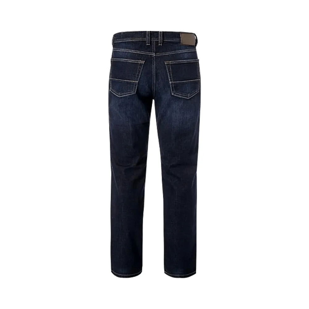 Bugatti Mens Regular Fit Jeans In Dark Blue With Comfort Stretch