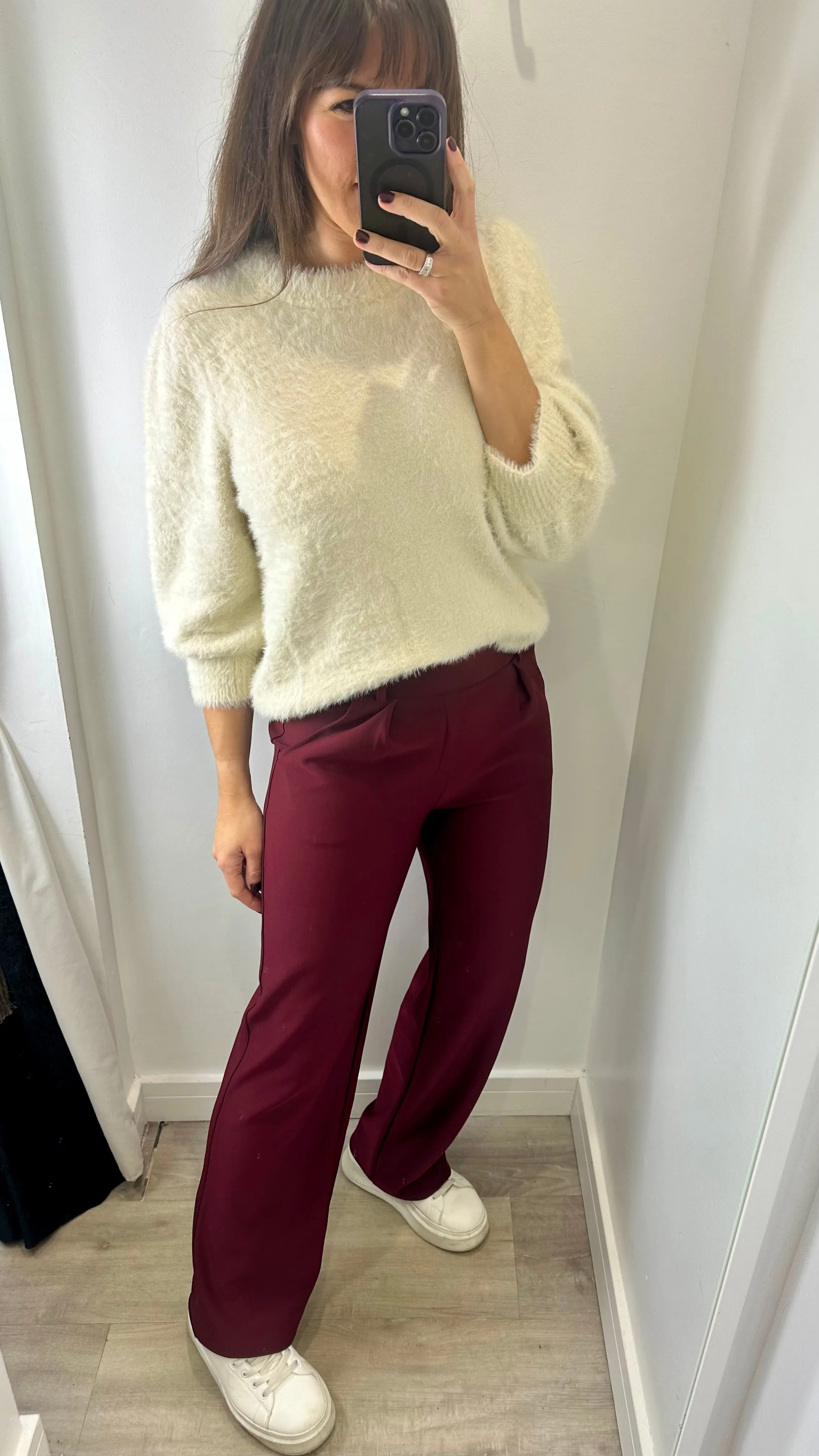 BURGUNDY TROUSERS