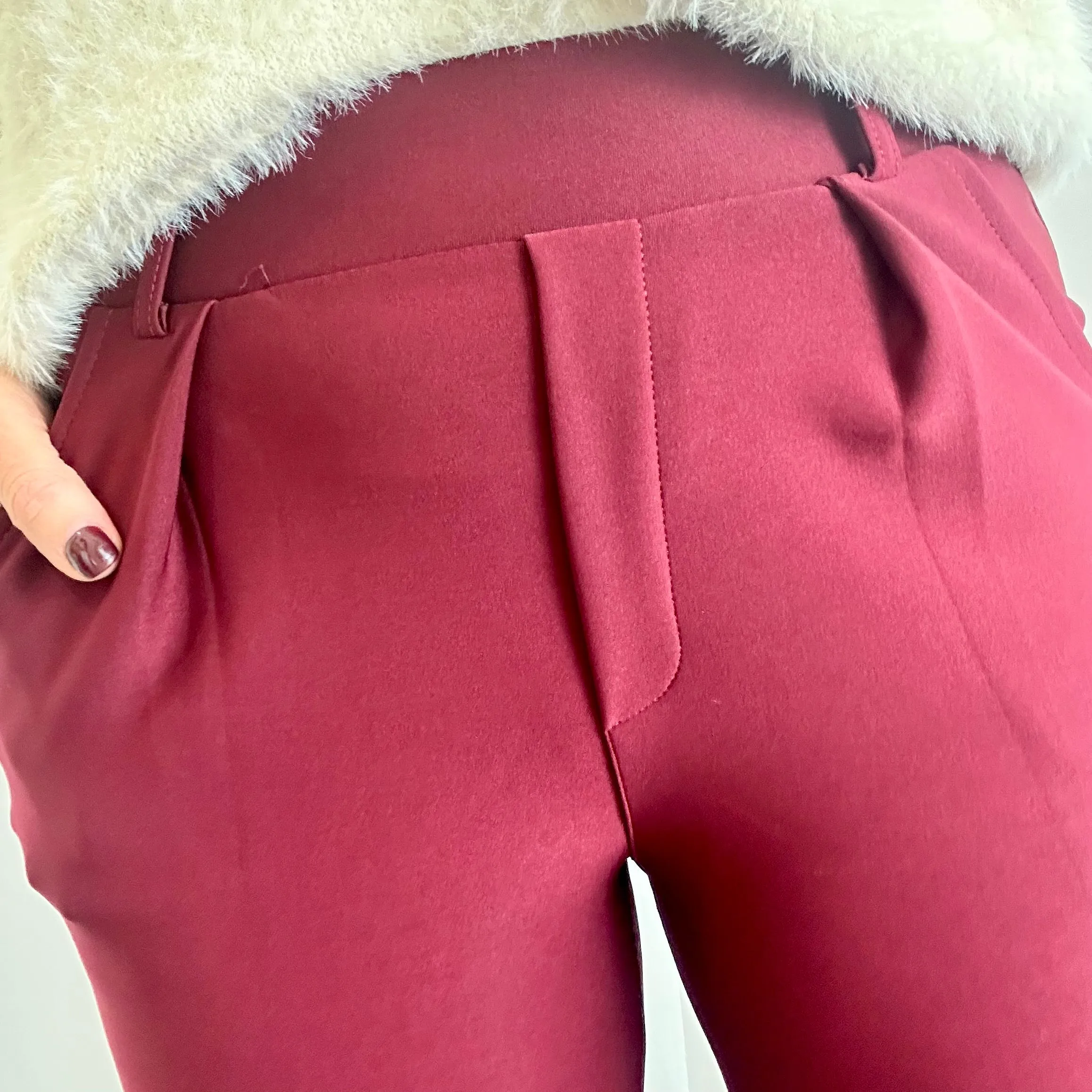 BURGUNDY TROUSERS