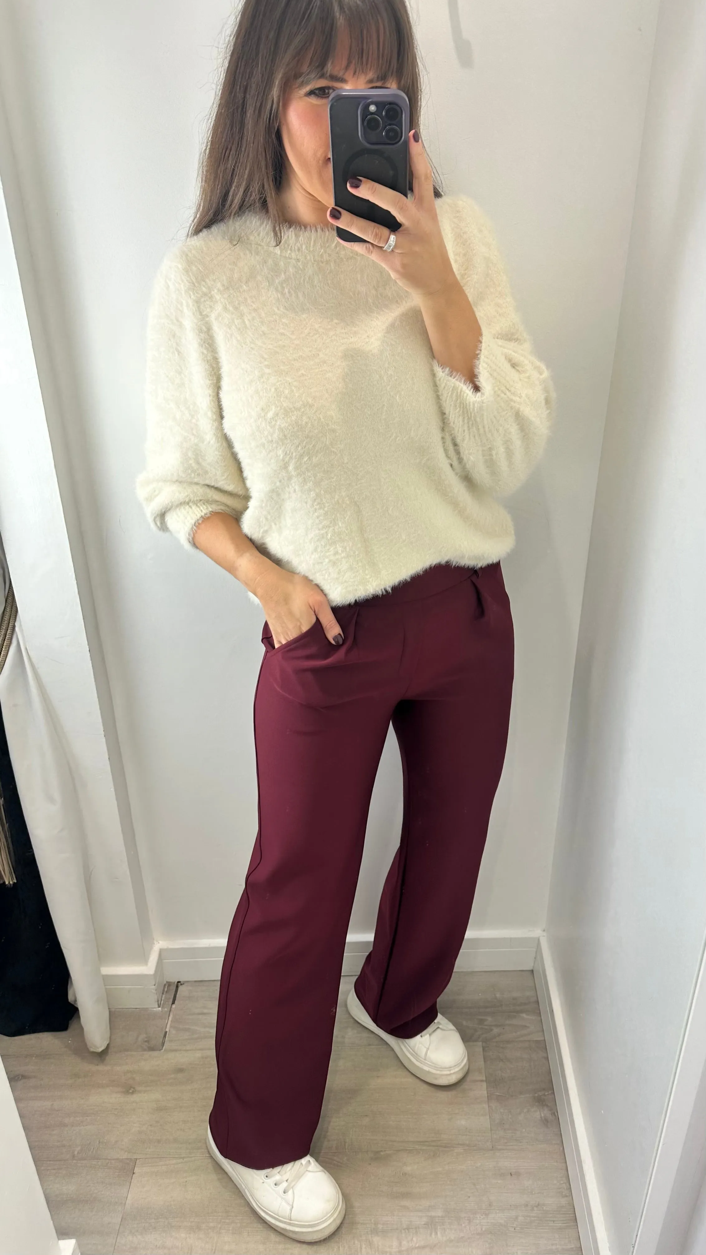 BURGUNDY TROUSERS