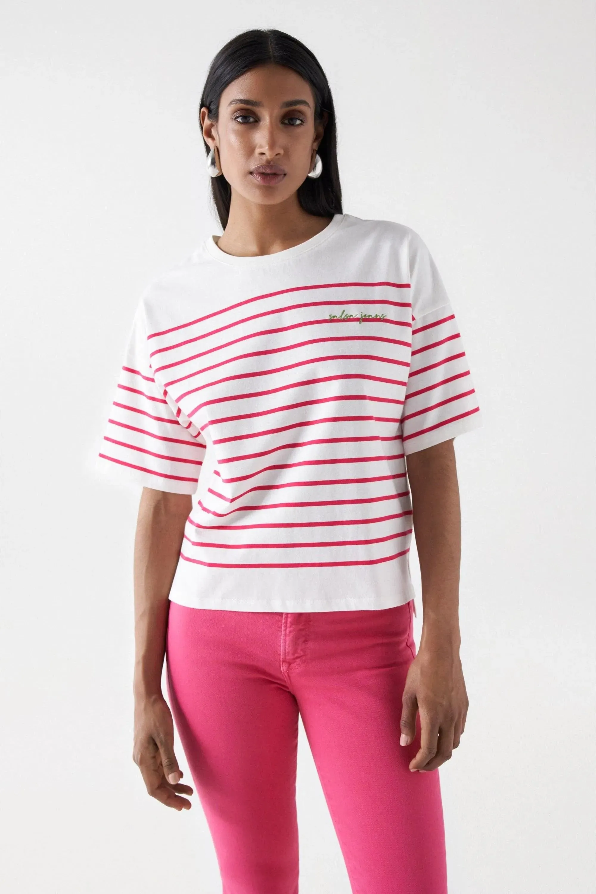 Camiseta Salsa Jeans de Rayas con Branding