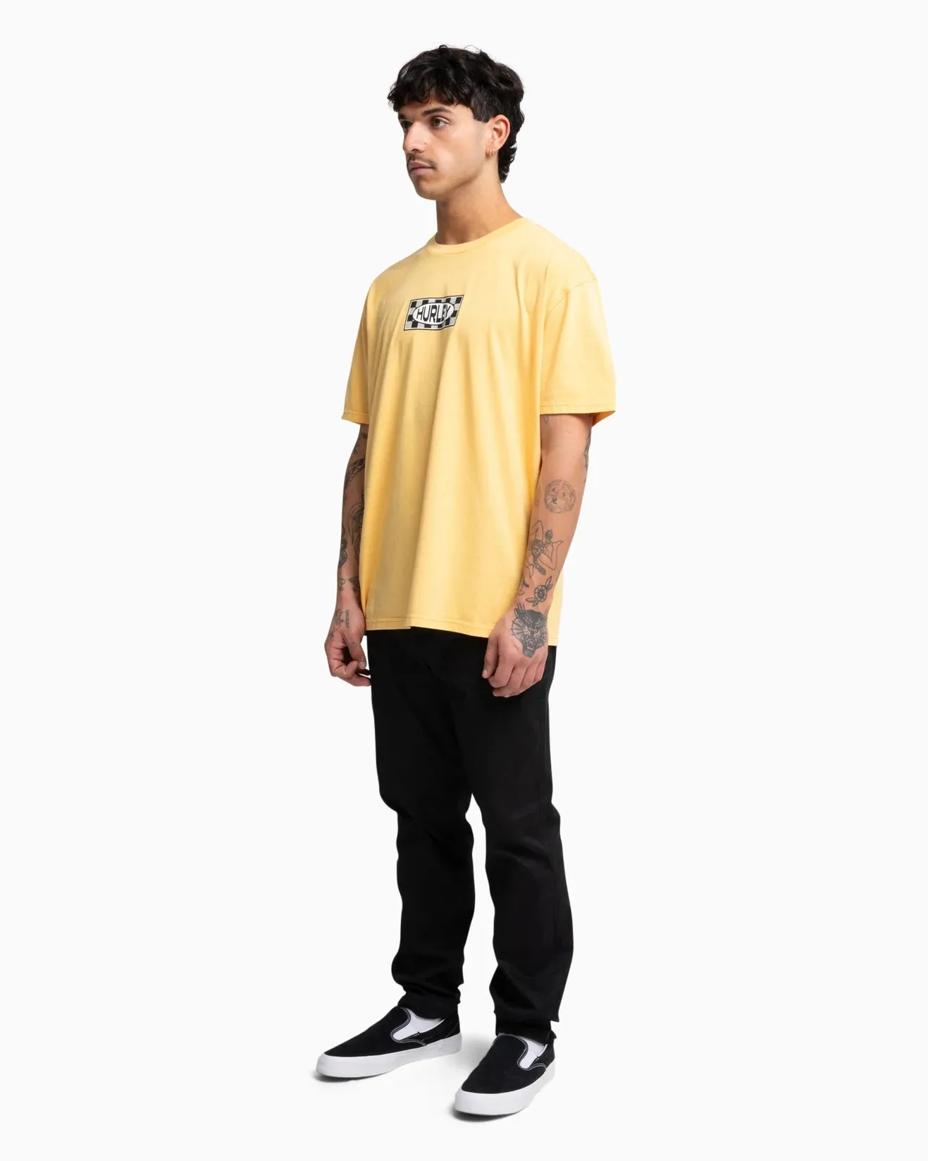 Check Tee- Ochre