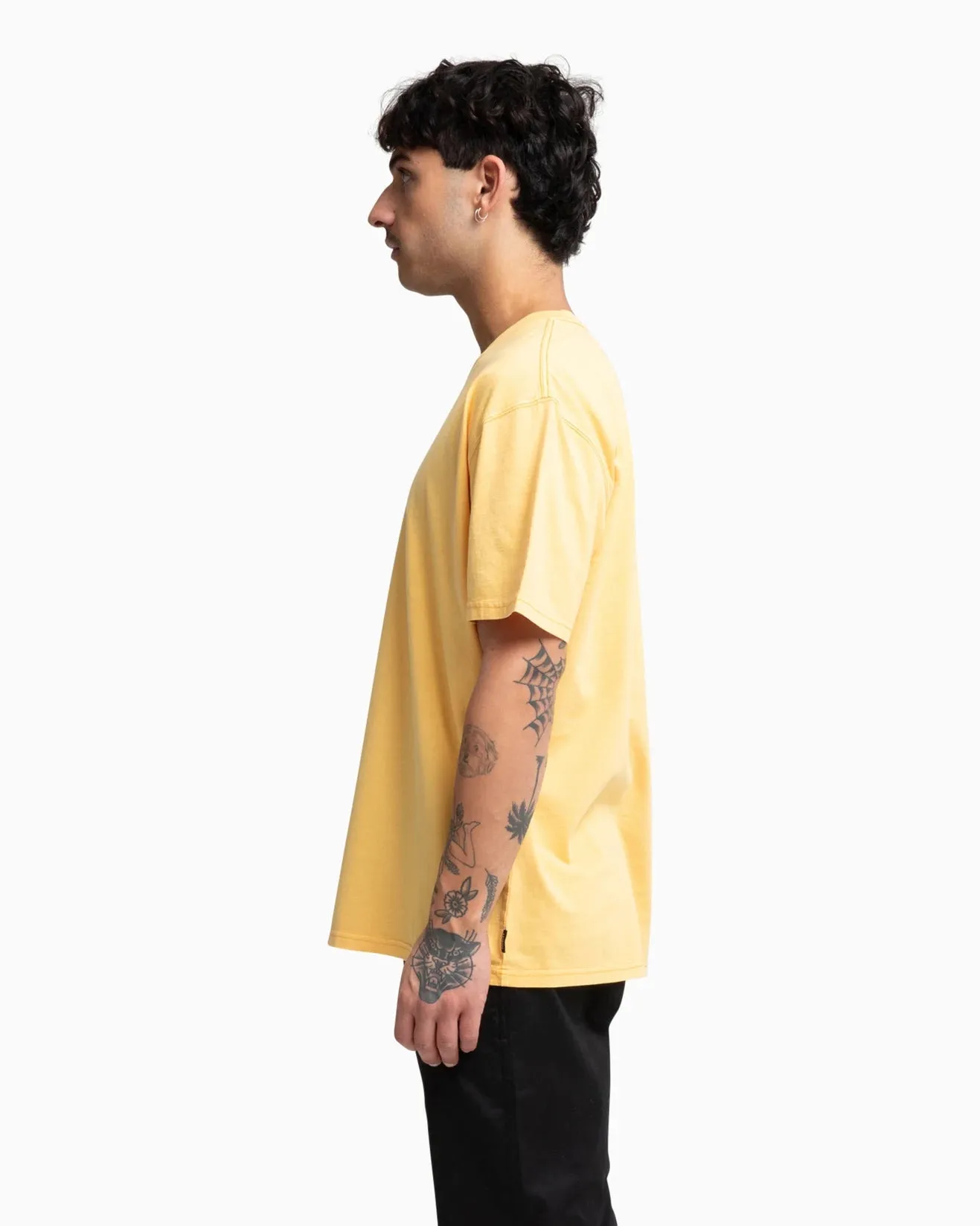 Check Tee- Ochre