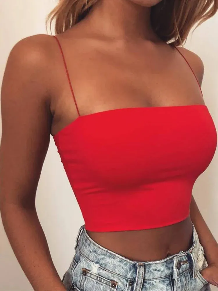 Chic Women's Spaghetti Crop Top | Sexy Cami