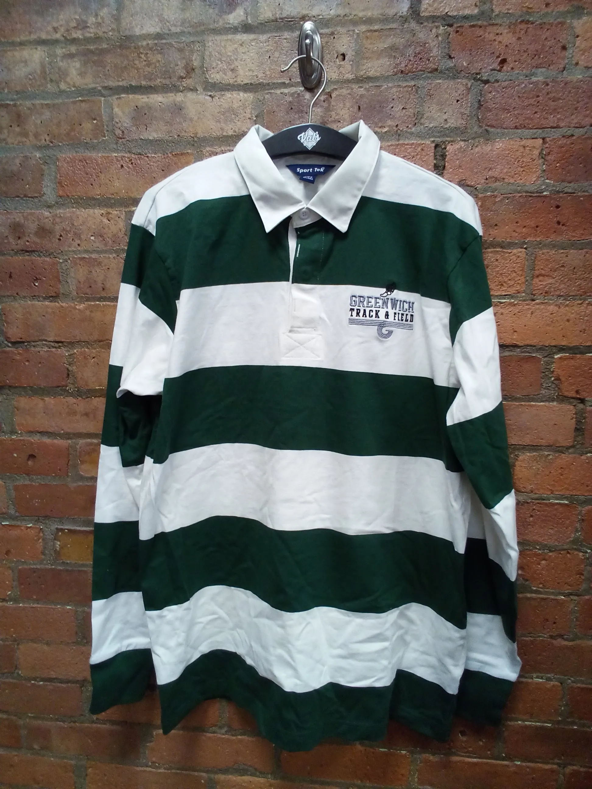 CLEARANCE - GREENWICH TRACK & FIELD LONG SLEEVE RUGBY POLO - SIZE LARGE